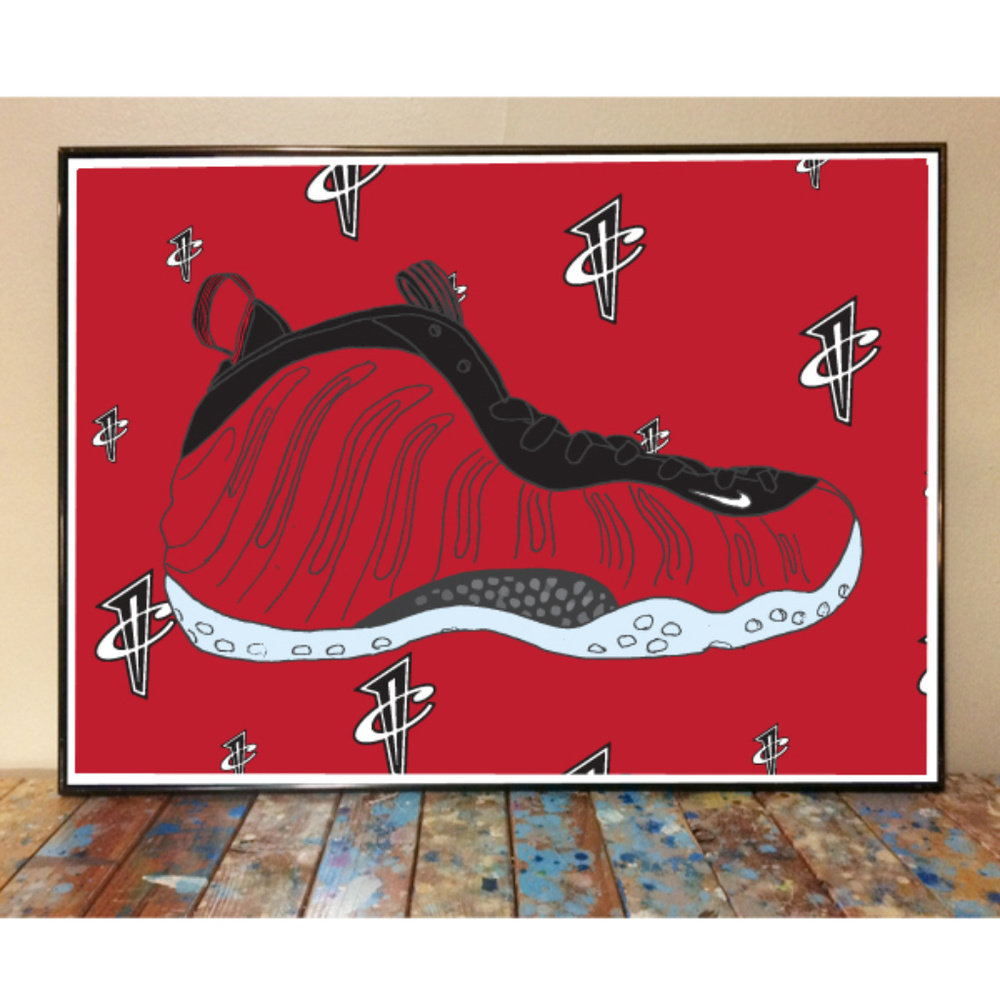11X17 NIKE AIR FOAMPOSITE SNEAKER ART PRINT